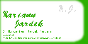 mariann jardek business card